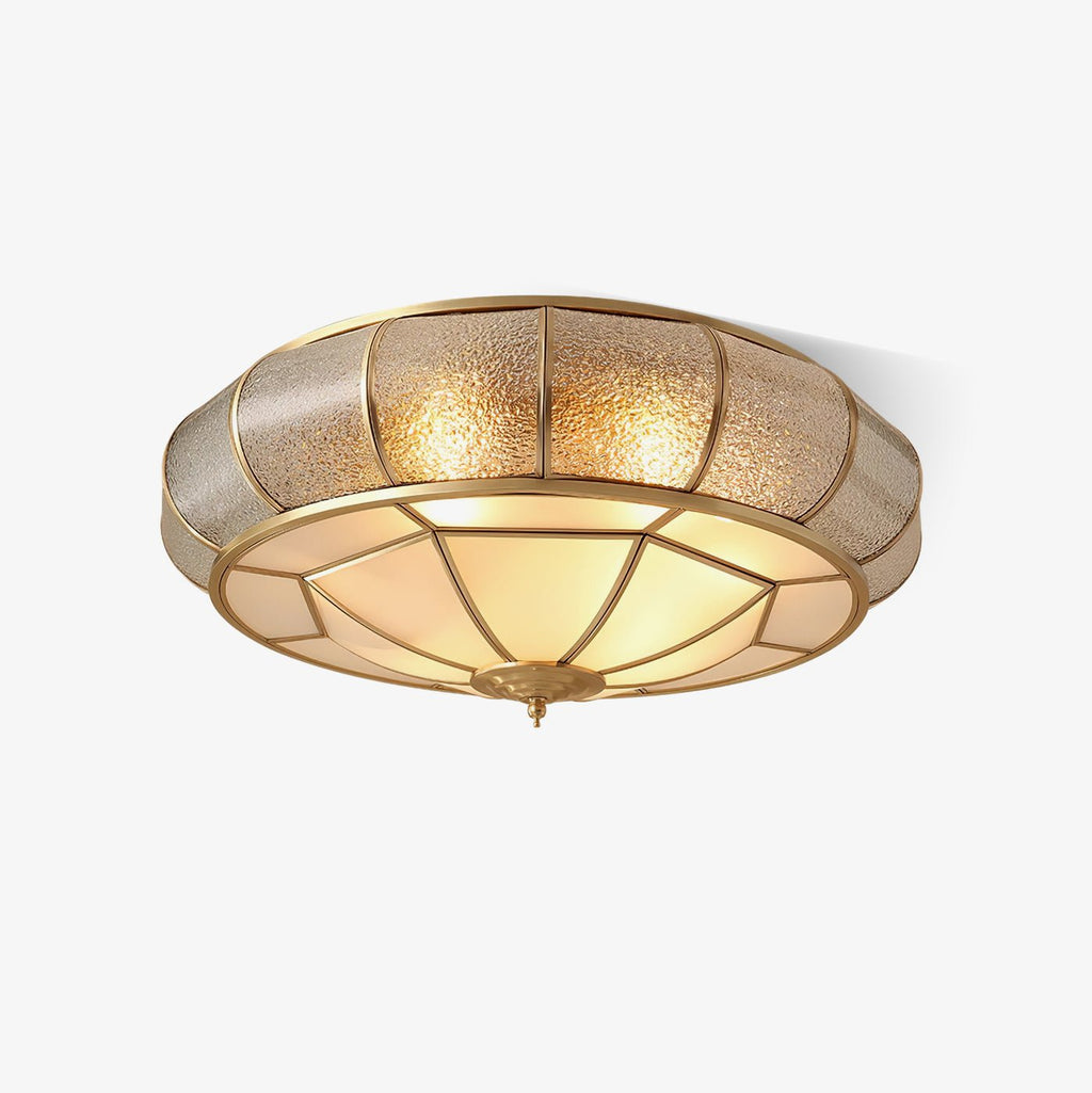 Zothaus Traditional Round Textured Glass Ceiling Light - Neutralighting