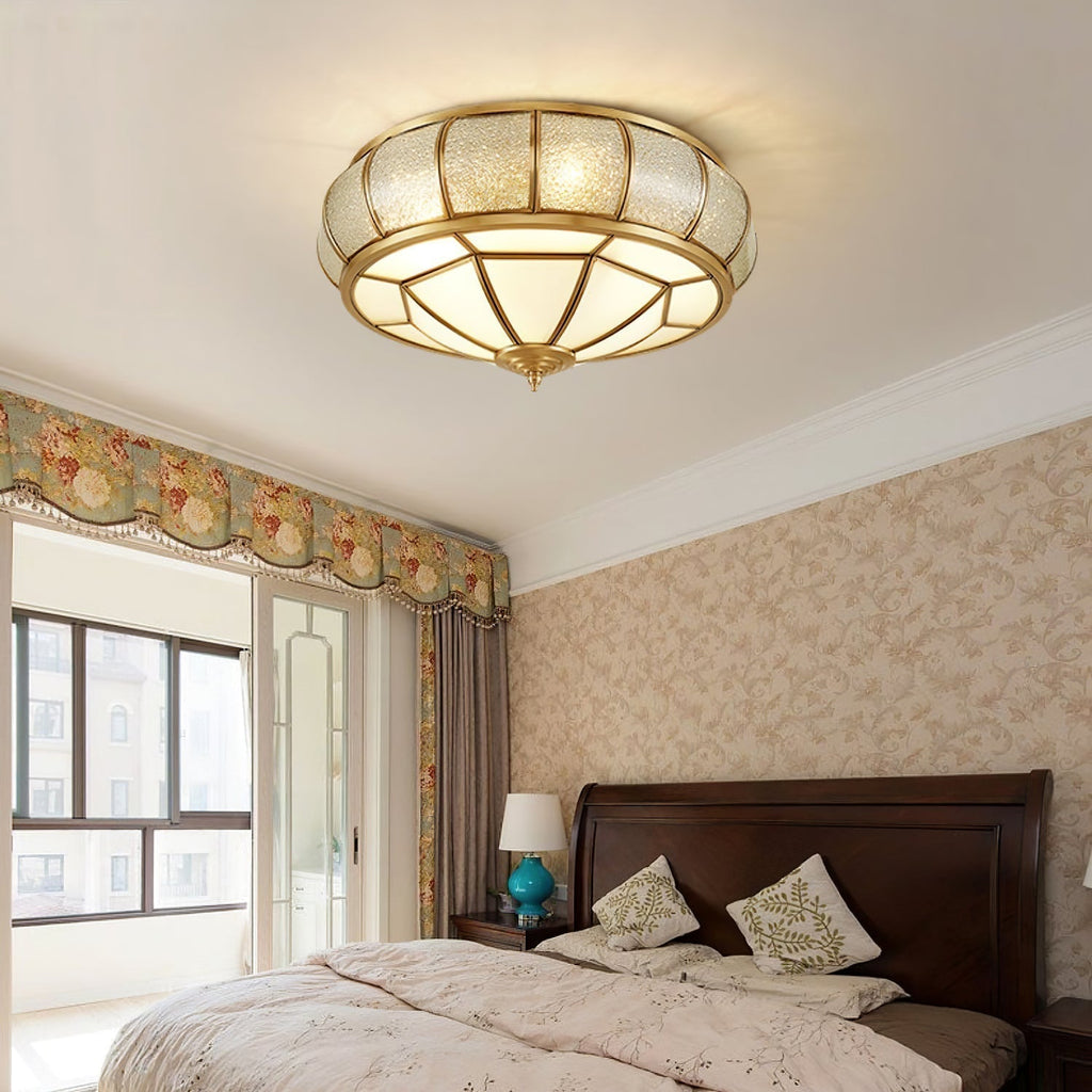 Zothaus Traditional Round Textured Glass Ceiling Light - Neutralighting