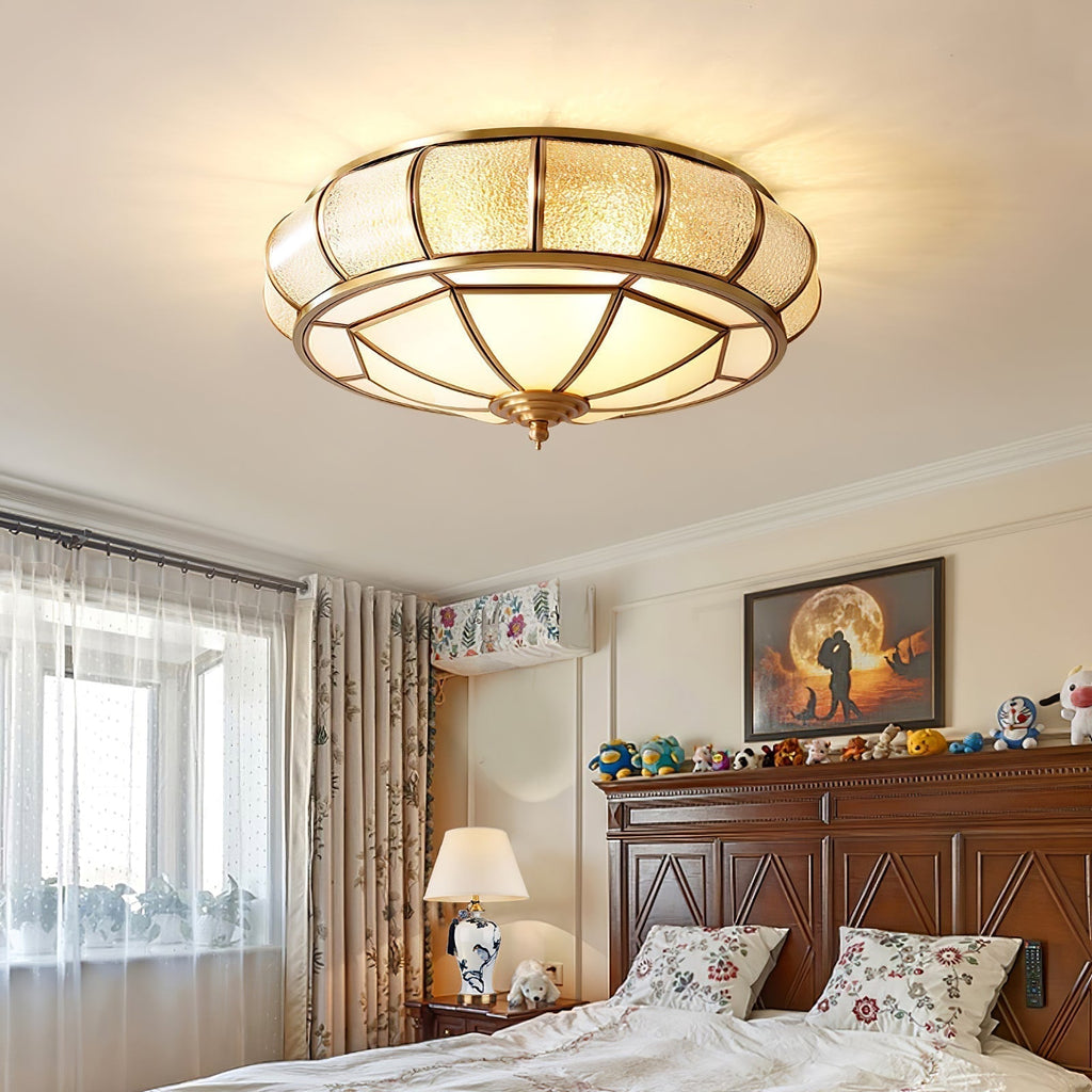 Zothaus Traditional Round Textured Glass Ceiling Light - Neutralighting