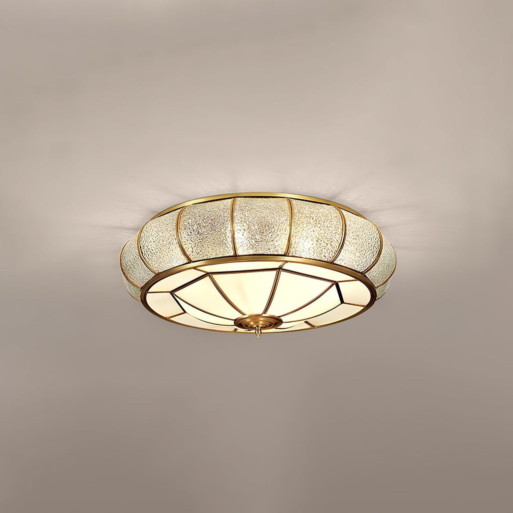 Zothaus Traditional Round Textured Glass Ceiling Light - Neutralighting