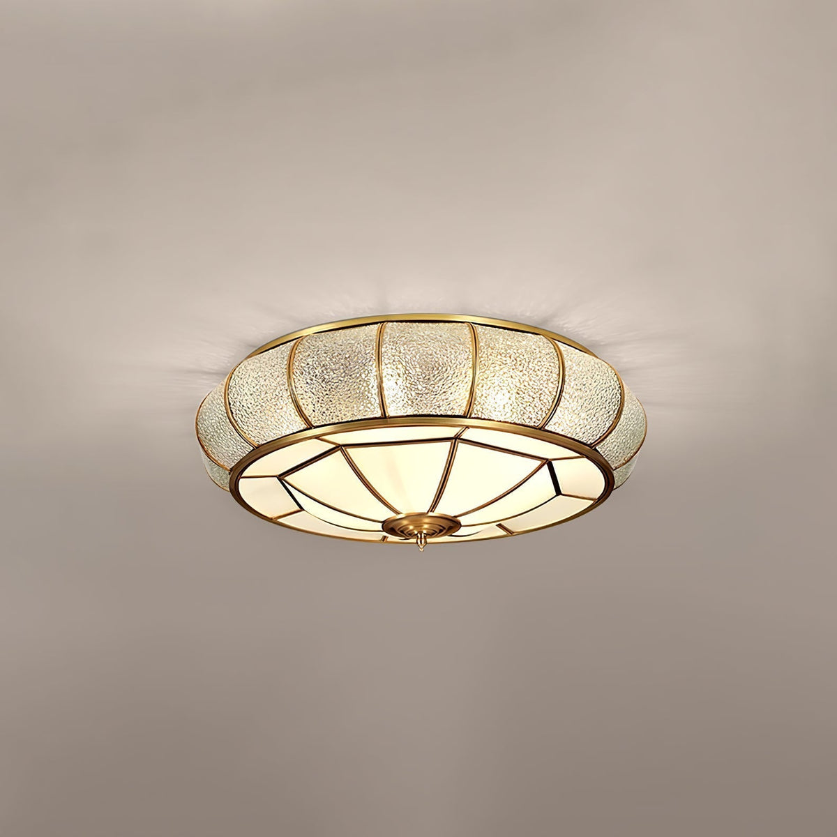 Zothaus Traditional Round Textured Glass Ceiling Light - Neutralighting