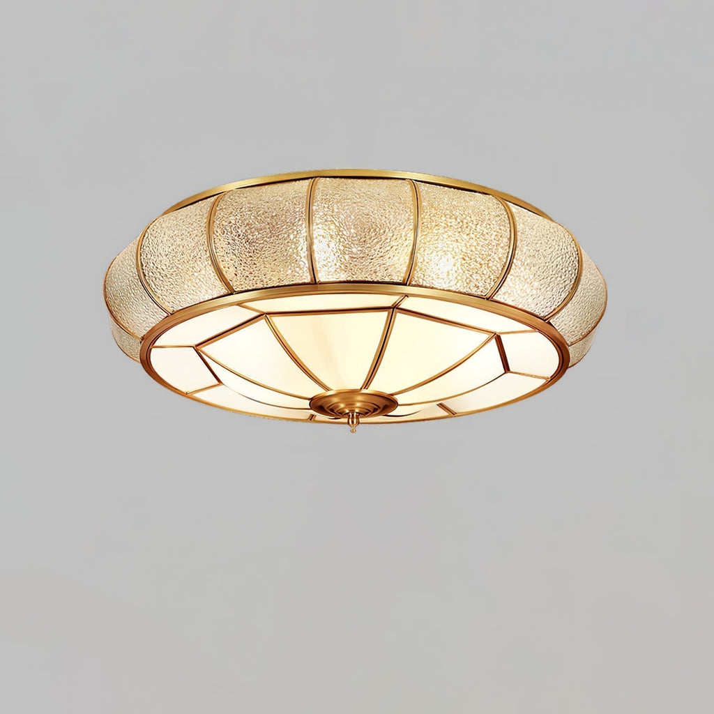 Zothaus Traditional Round Textured Glass Ceiling Light - Neutralighting