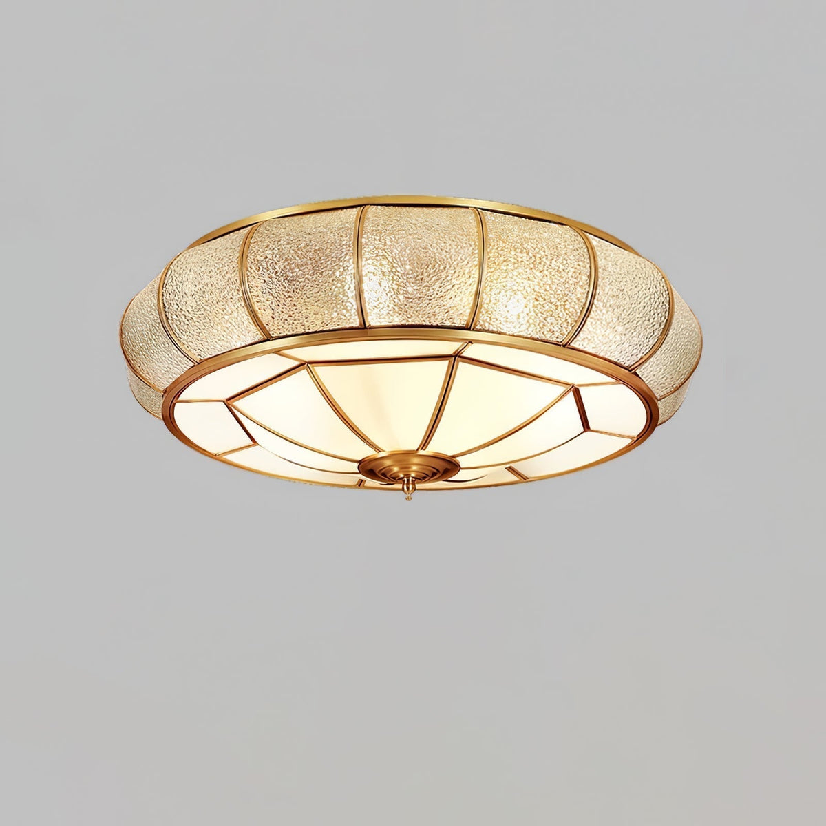 Zothaus Traditional Round Textured Glass Ceiling Light - Neutralighting