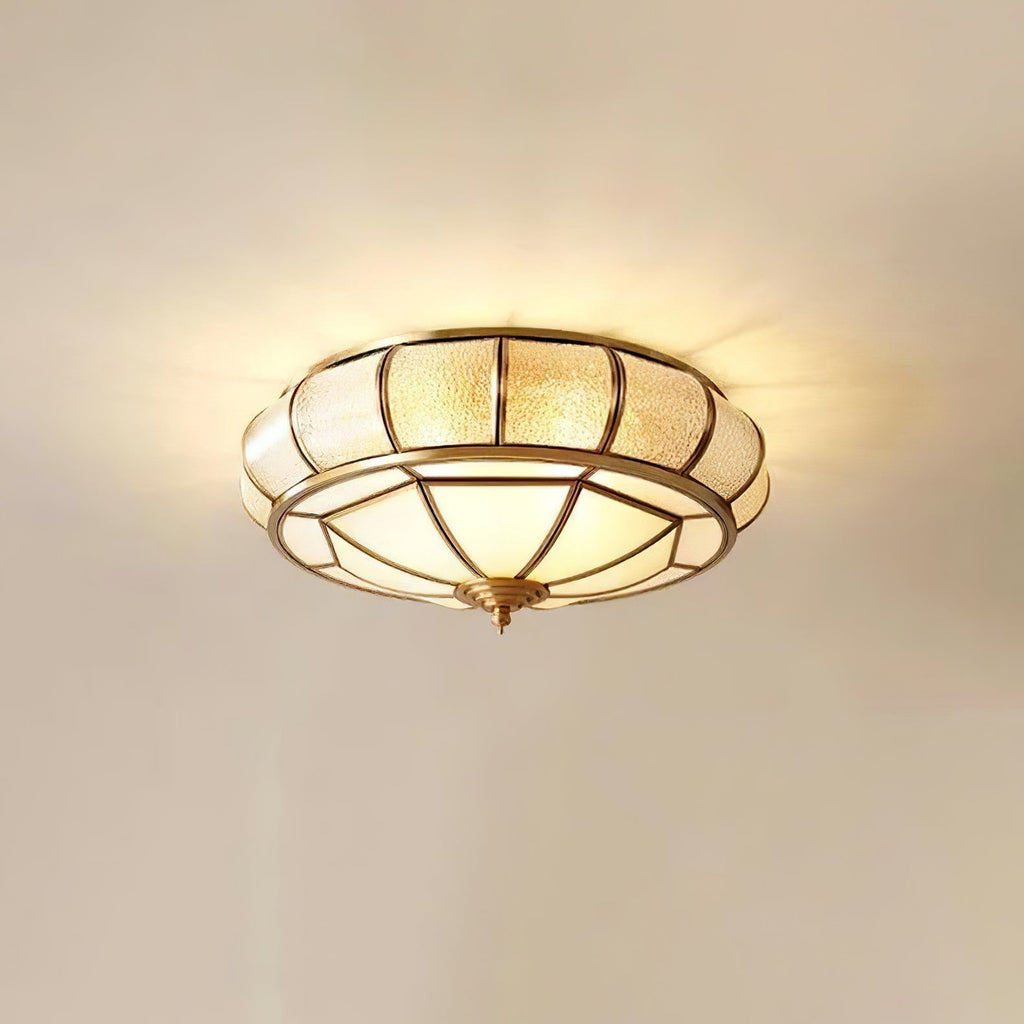 Zothaus Traditional Round Textured Glass Ceiling Light - Neutralighting