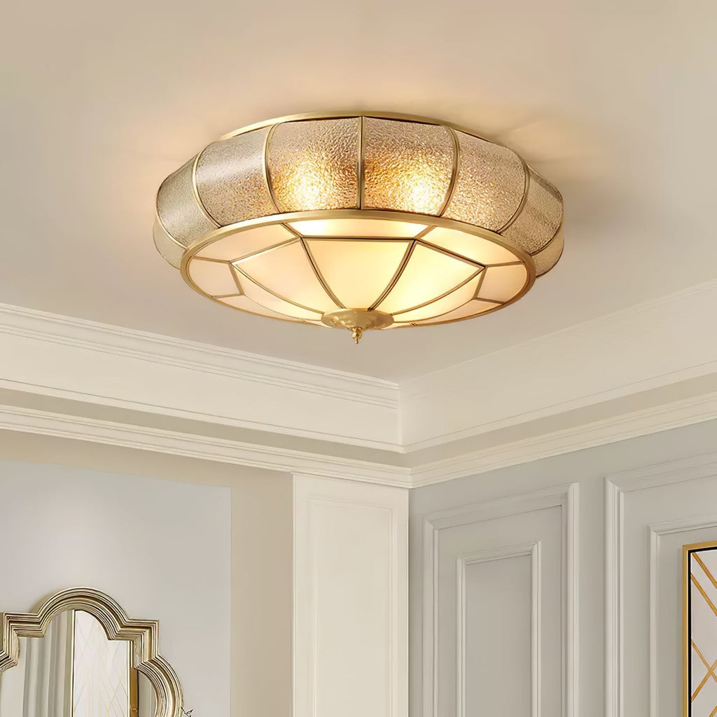 Zothaus Traditional Round Textured Glass Ceiling Light - Neutralighting