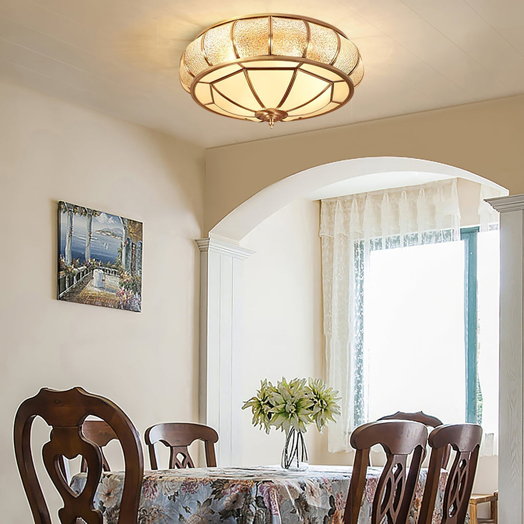 Zothaus Traditional Round Textured Glass Ceiling Light - Neutralighting