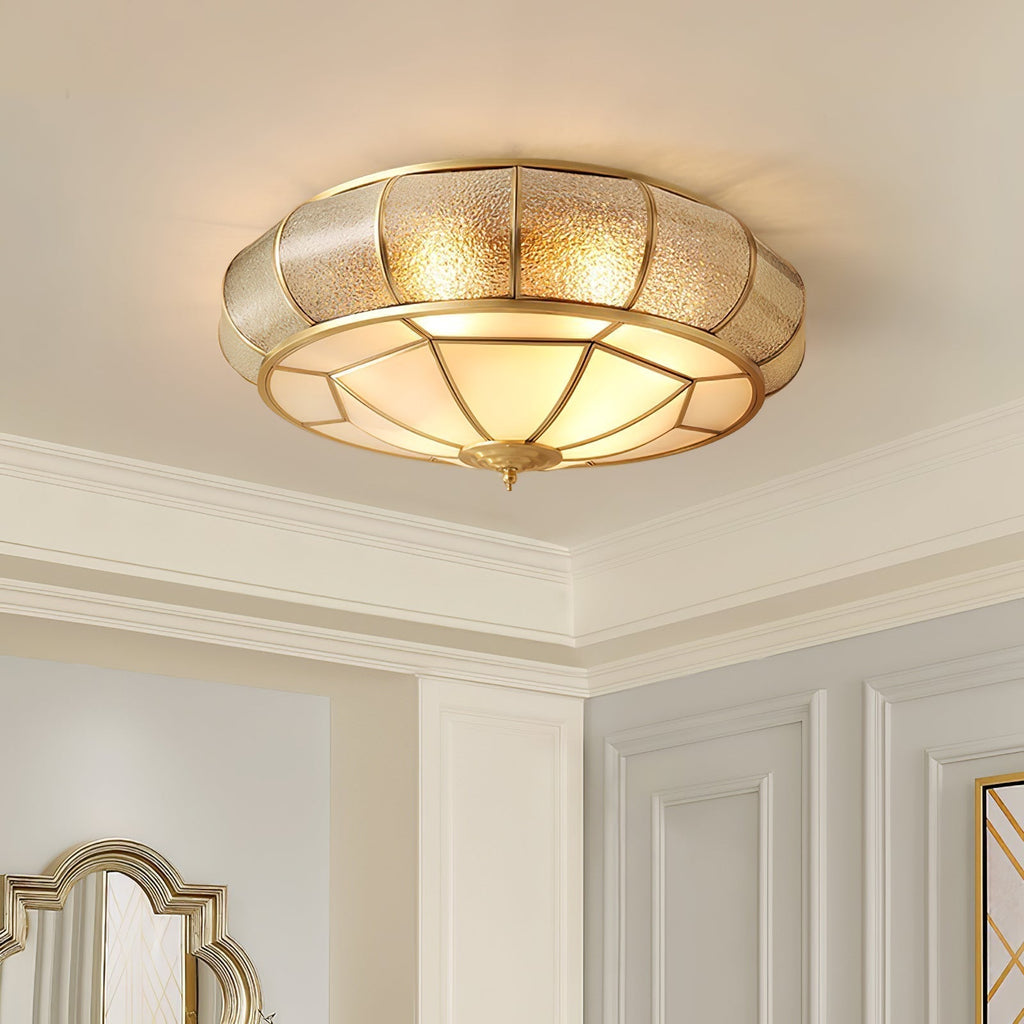 Zothaus Traditional Round Textured Glass Ceiling Light - Neutralighting