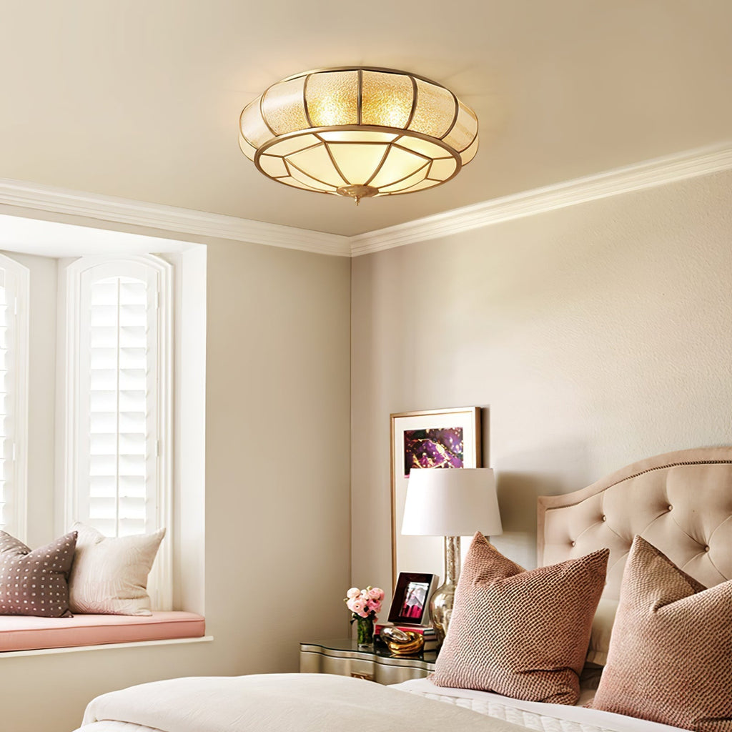 Zothaus Traditional Round Textured Glass Ceiling Light - Neutralighting