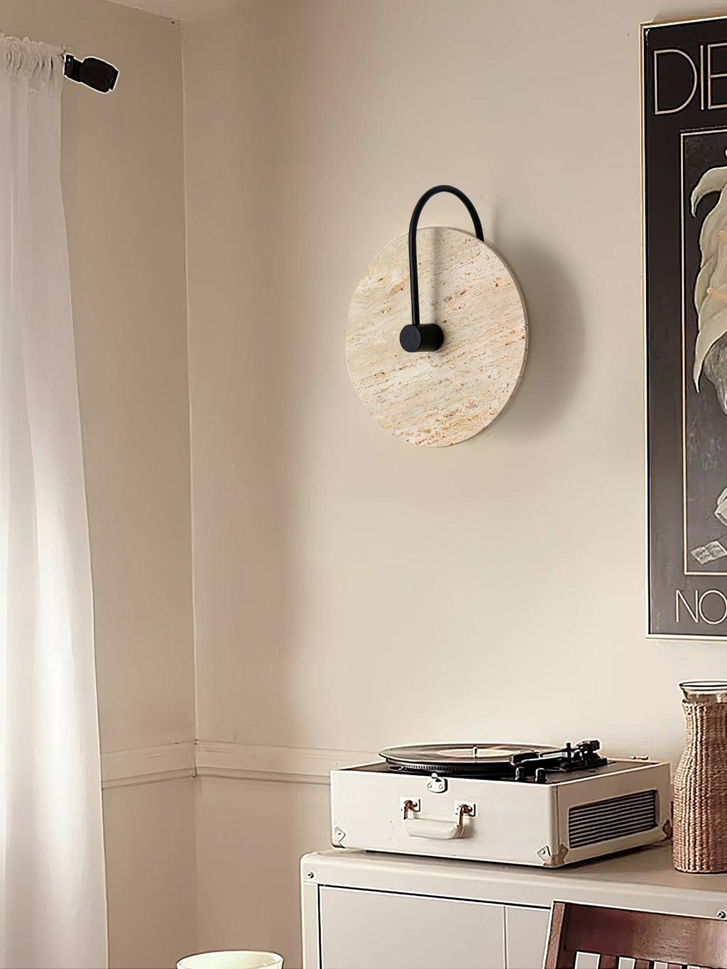 Kara Applique Murale Minimaliste en Travertin - Neutralighting