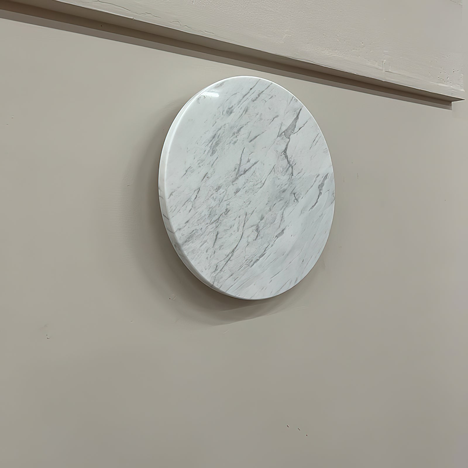 Vasilora Applique Murale Ronde en Marbre Blanc Moderne Minimaliste - Neutralighting