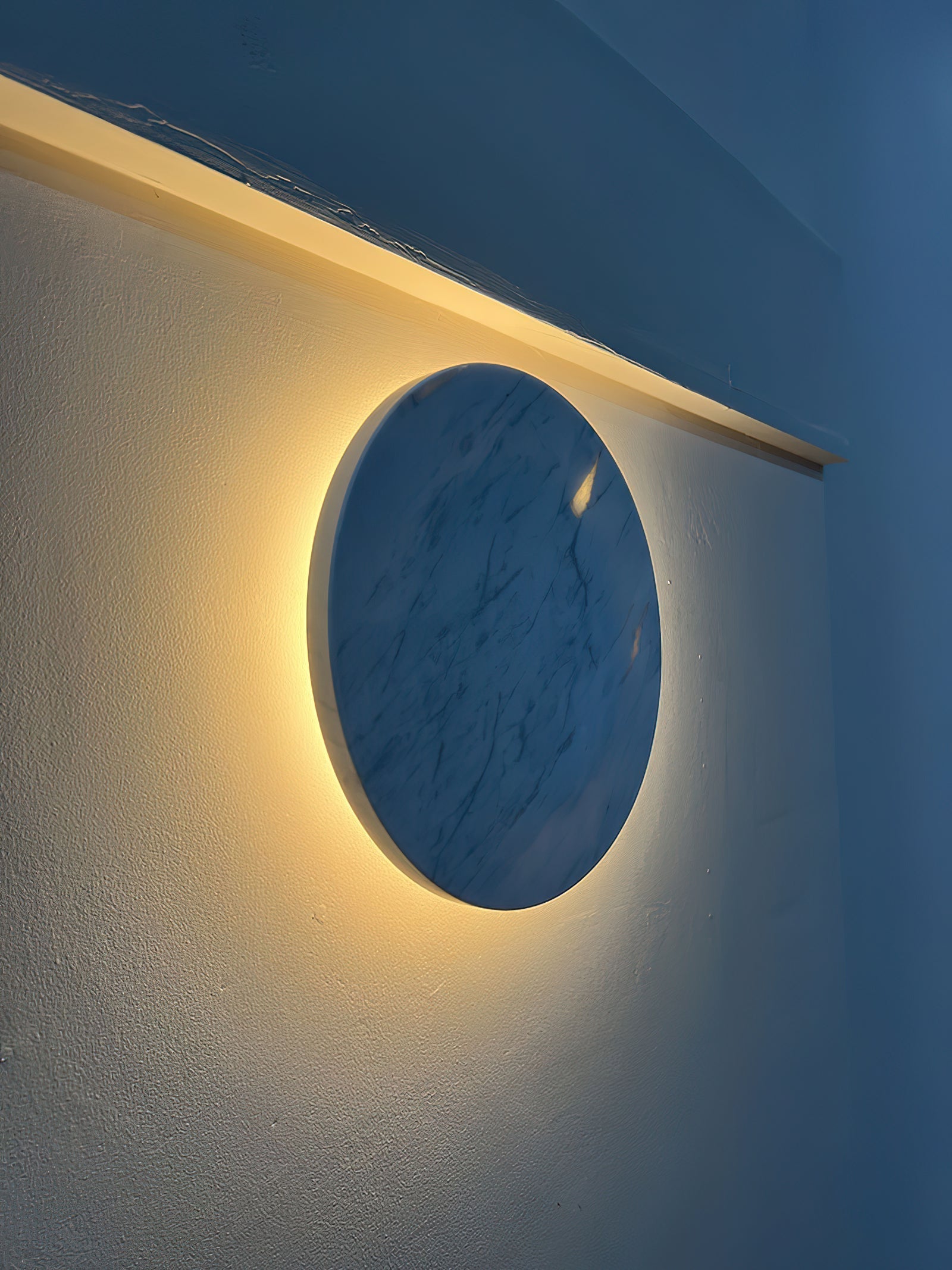 Vasilora Applique Murale Ronde en Marbre Blanc Moderne Minimaliste - Neutralighting
