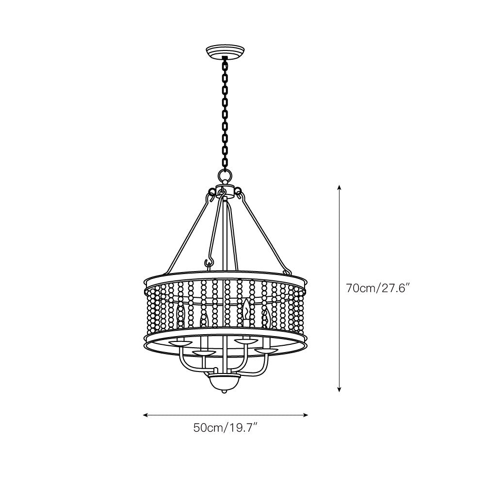 Ivsileth Lustre en Bois et Métal avec Perles Premium - Neutralighting