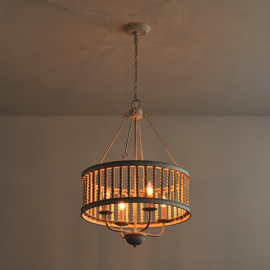 Ivsileth Lustre en Bois et Métal avec Perles Premium - Neutralighting