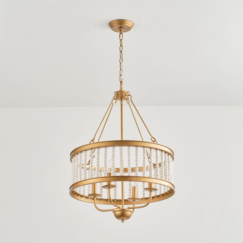 Ivsileth Lustre en Bois et Métal avec Perles Premium - Neutralighting