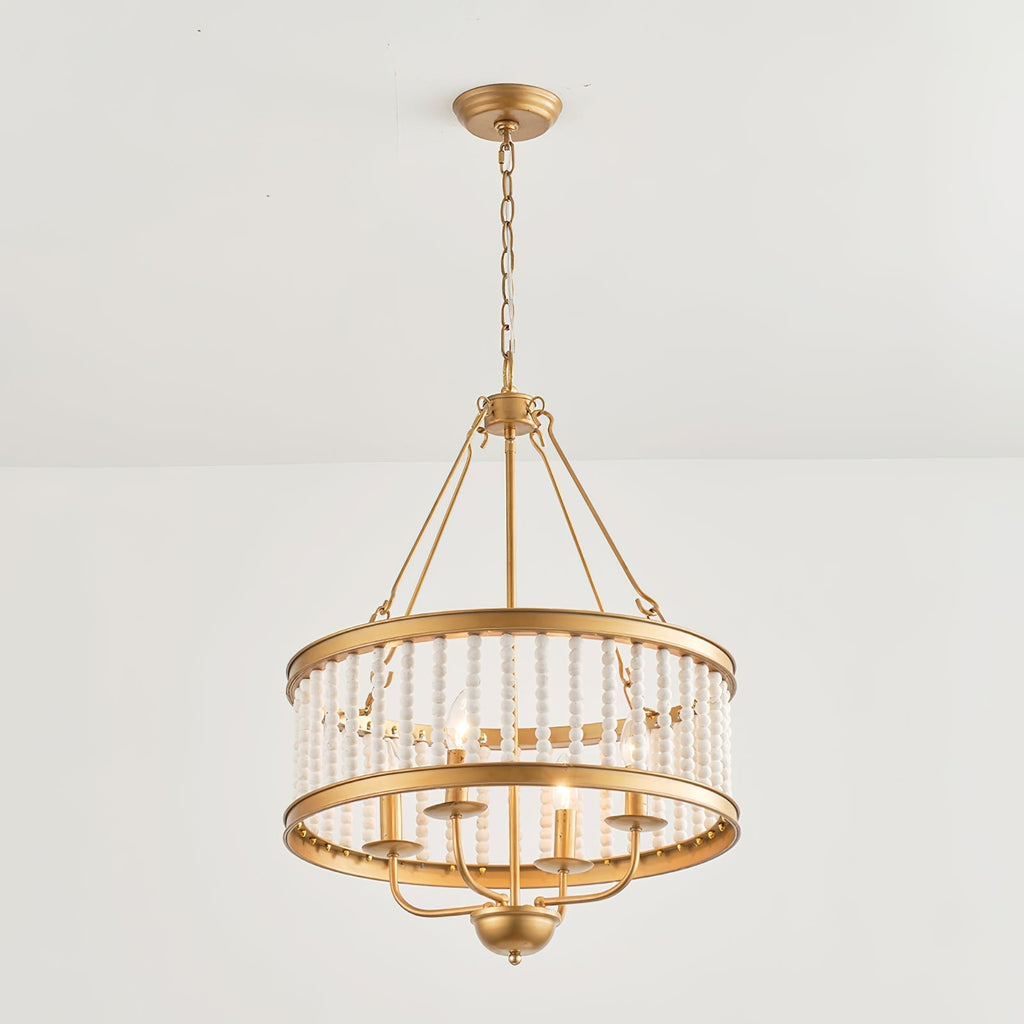 Ivsileth Lustre en Bois et Métal avec Perles Premium - Neutralighting