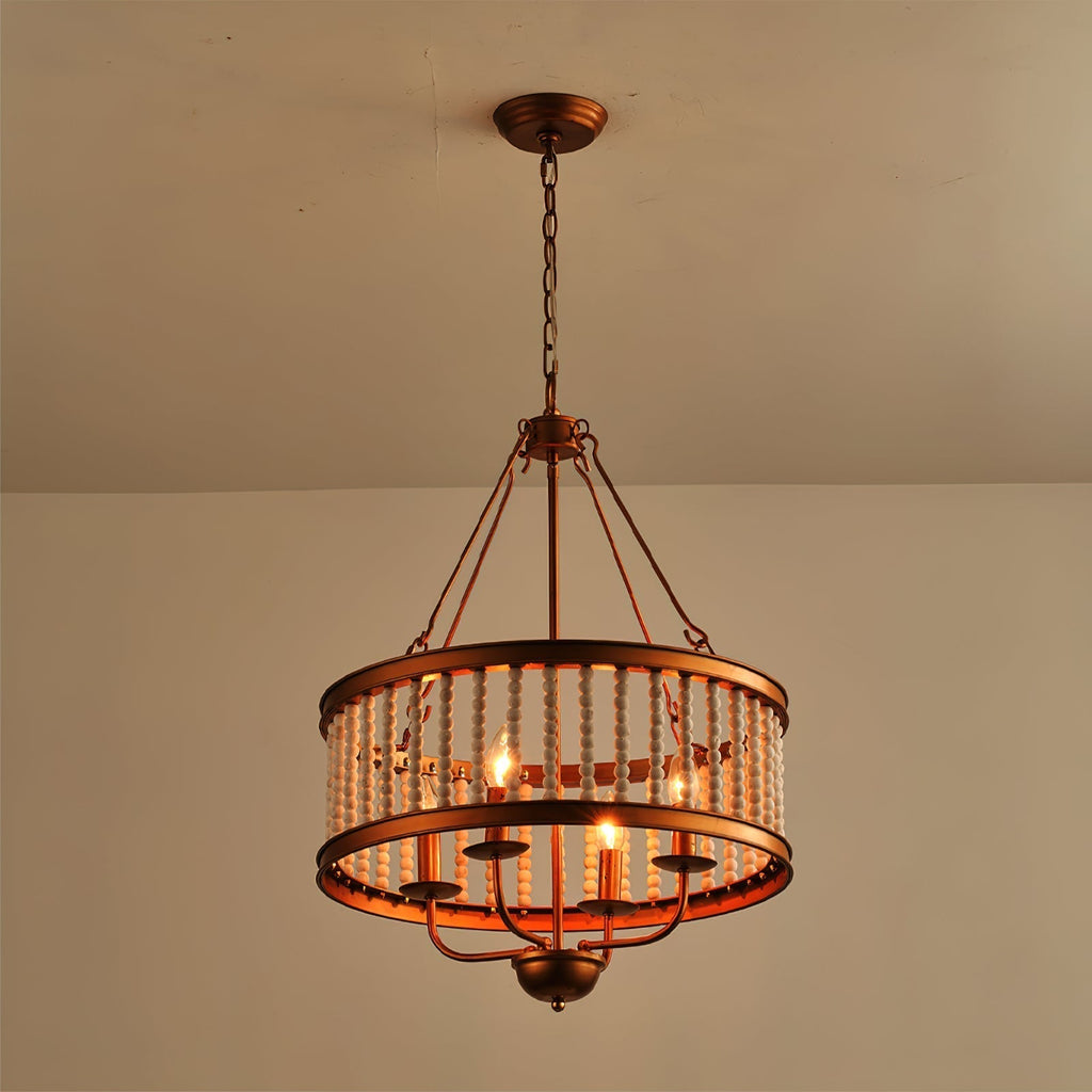 Ivsileth Lustre en Bois et Métal avec Perles Premium - Neutralighting
