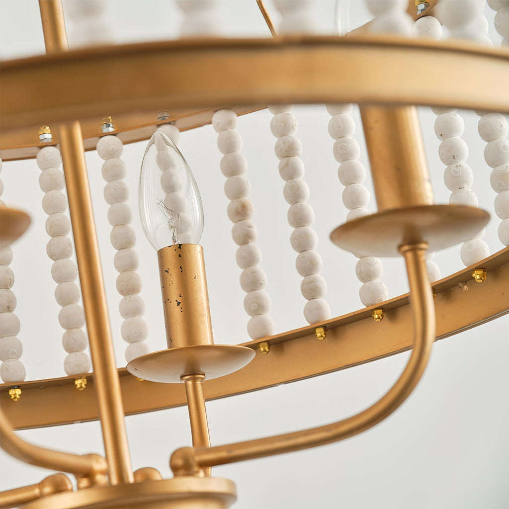 Ivsileth Lustre en Bois et Métal avec Perles Premium - Neutralighting