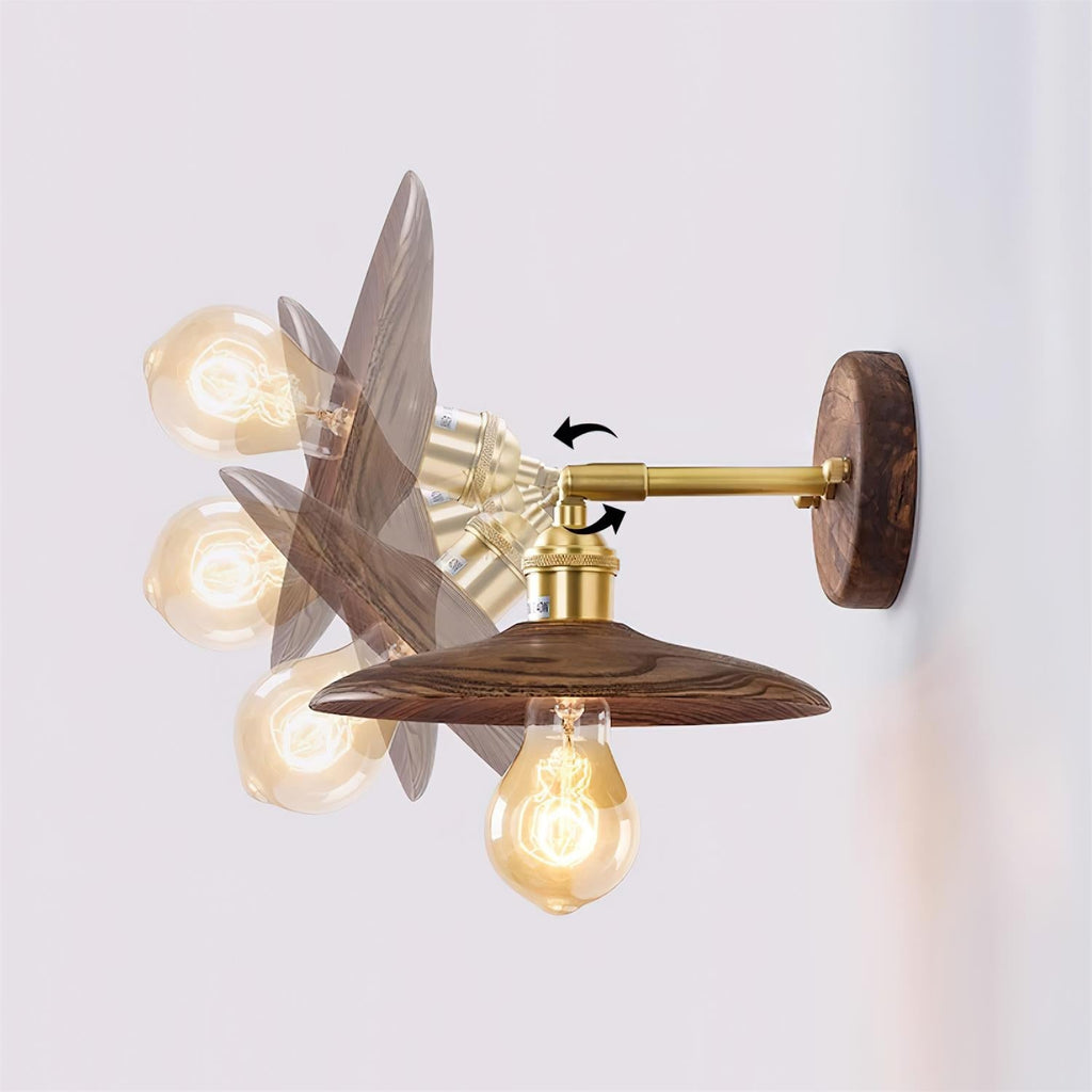 Runia Applique Murale Rotative en Bois - Neutralighting