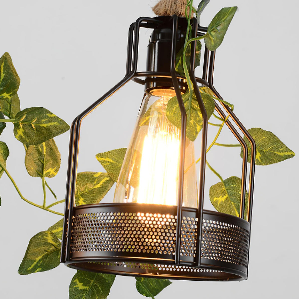 Lustra Chandelier Rustique Poutre Corde Cage Confortable - Neutralighting