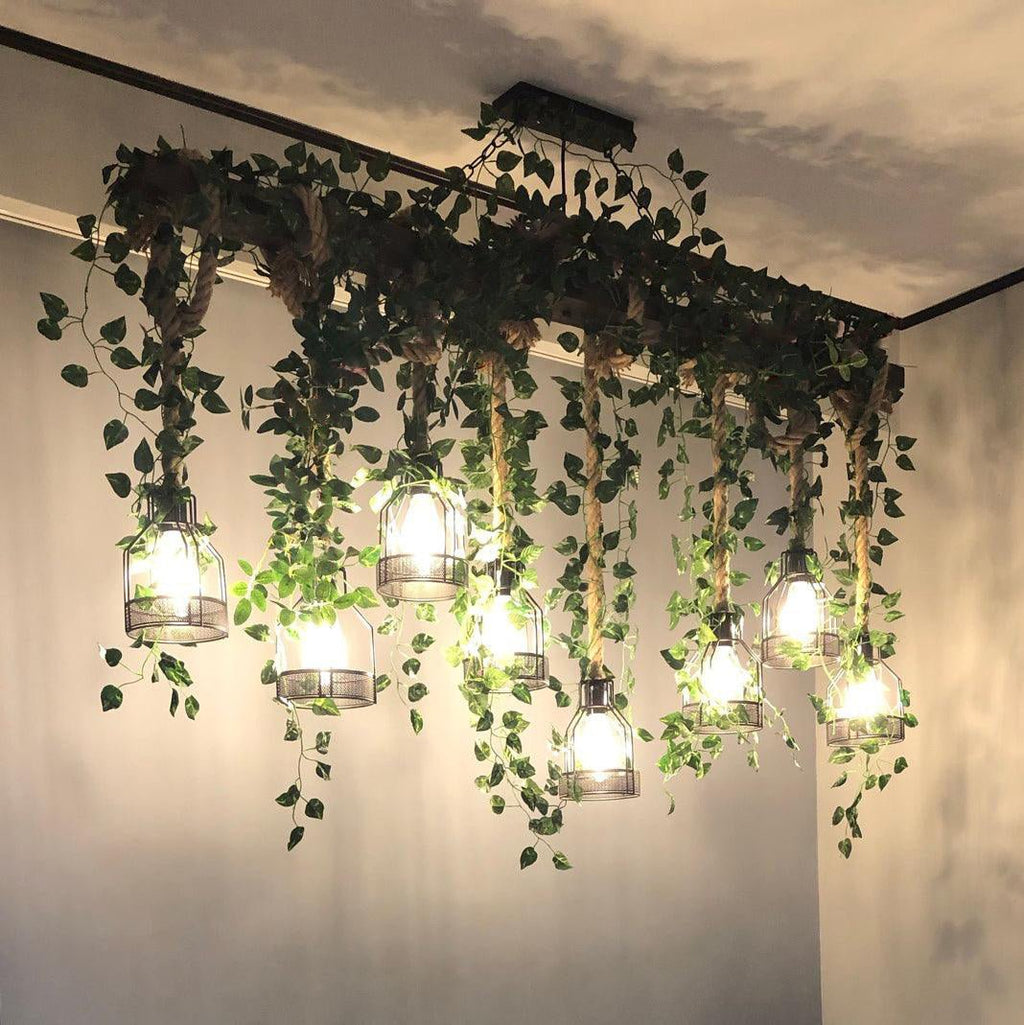 Lustra Chandelier Rustique Poutre Corde Cage Confortable - Neutralighting