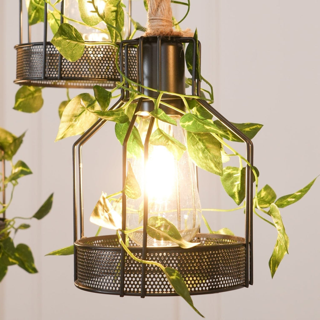 Lustra Chandelier Rustique Poutre Corde Cage Confortable - Neutralighting