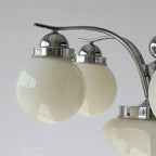 Lustra Chandelier Rétro Chic Globe en Verre Blanc - Neutralighting