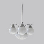 Lustra Chandelier Rétro Chic Globe en Verre Blanc - Neutralighting