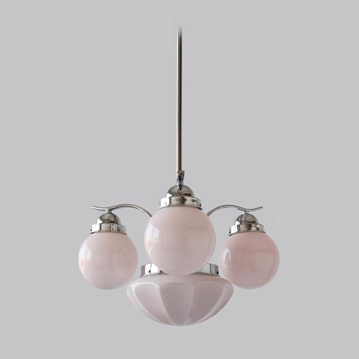 Lustra Chandelier Rétro Chic Globe en Verre Blanc - Neutralighting