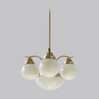 Lustra Chandelier Rétro Chic Globe en Verre Blanc - Neutralighting