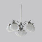Lustra Chandelier Rétro Chic Globe en Verre Blanc - Neutralighting