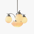 Lustra Chandelier Rétro Chic Globe en Verre Blanc - Neutralighting