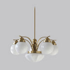 Lustra Chandelier Rétro Chic Globe en Verre Blanc - Neutralighting