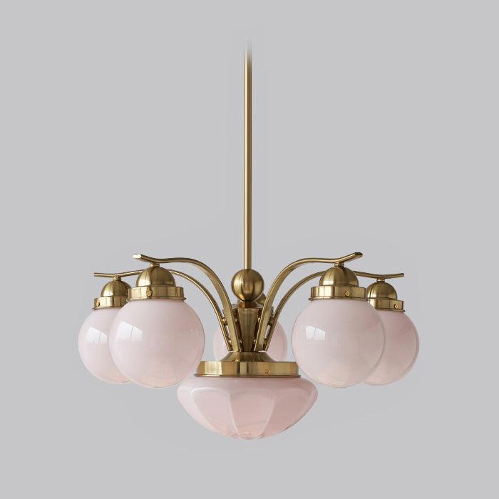 Lustra Chandelier Rétro Chic Globe en Verre Blanc - Neutralighting
