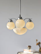 Lustra Chandelier Rétro Chic Globe en Verre Blanc - Neutralighting