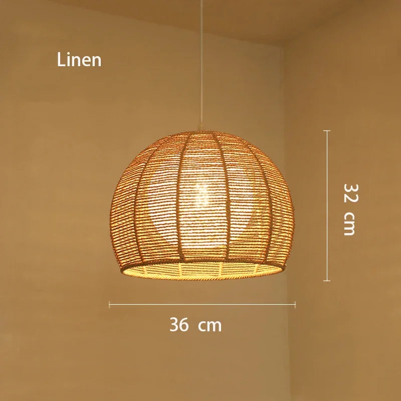 Lustre Naturel Émilie Sillage en Corde de Chanvre — Linen 36cm