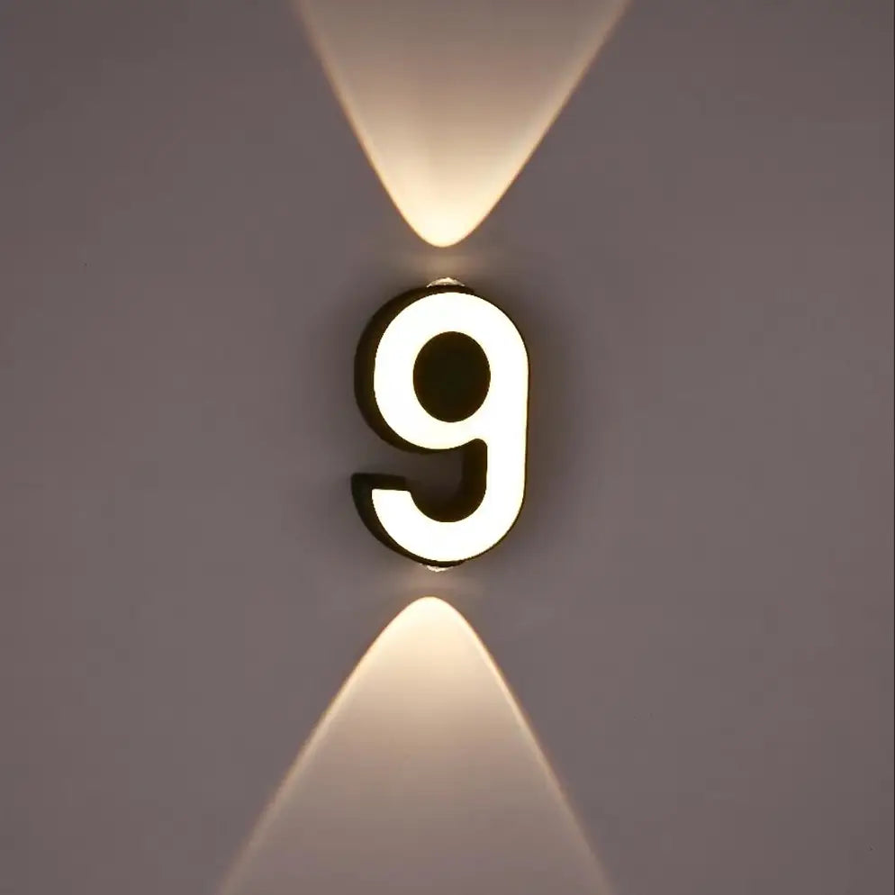 Applique murale — LED numéro de chiffre intérieur et extérieur IP65 étanche moderne minimalisme Style aluminium porche lumières de jardin
