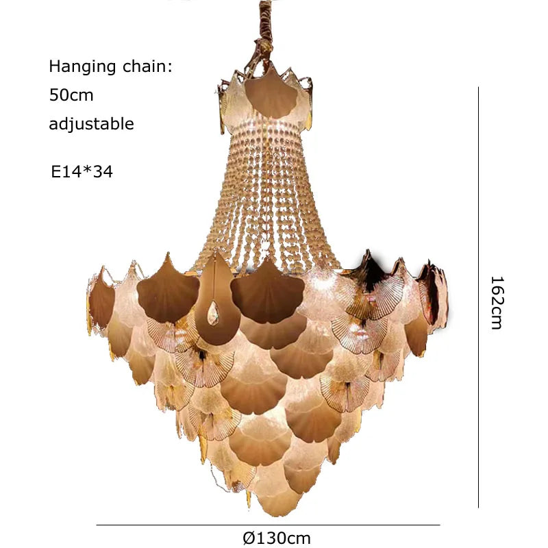 Lustre — Suspendu LED art déco ginkgo dimmable pour un éclairage élégant