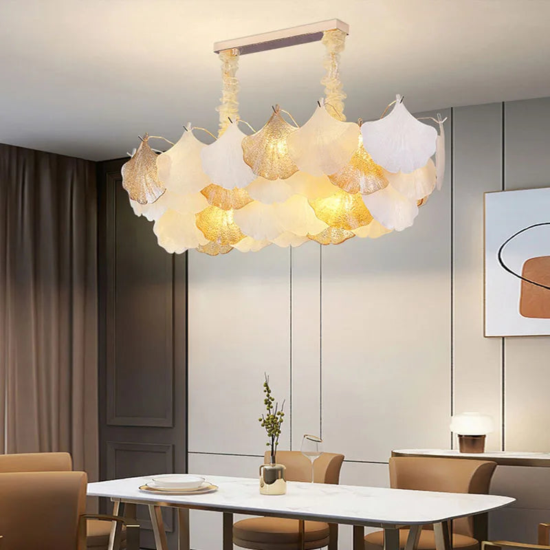 Lustre — Suspendu LED art déco ginkgo dimmable pour un éclairage élégant