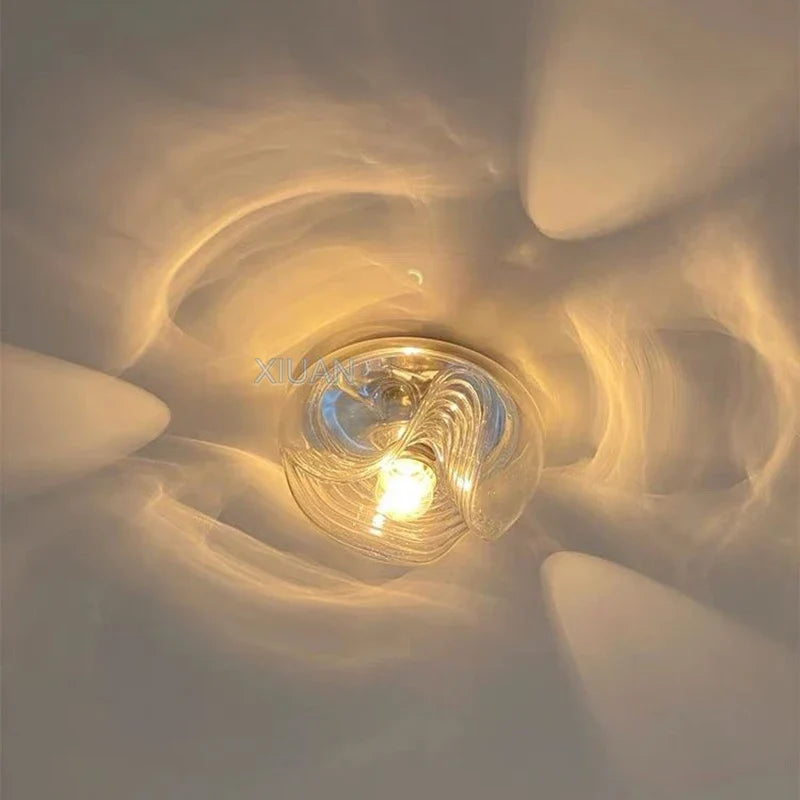 Plafonnier — Bauhaus en verre avec ondulation LED moderne