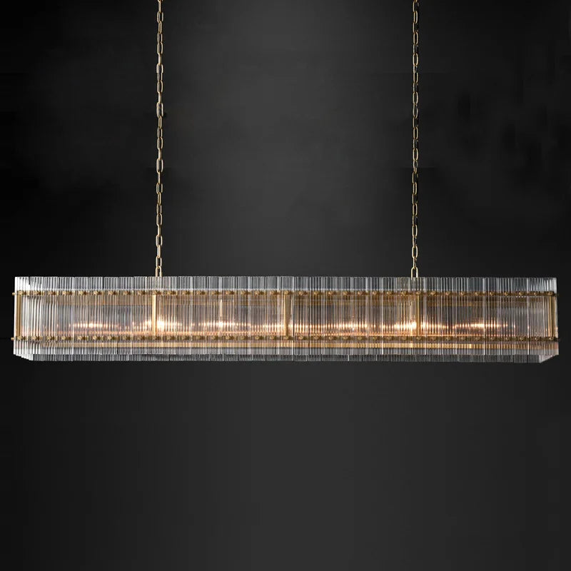 Lustre — Rectangulaire en cristal pour éclairage de luxe