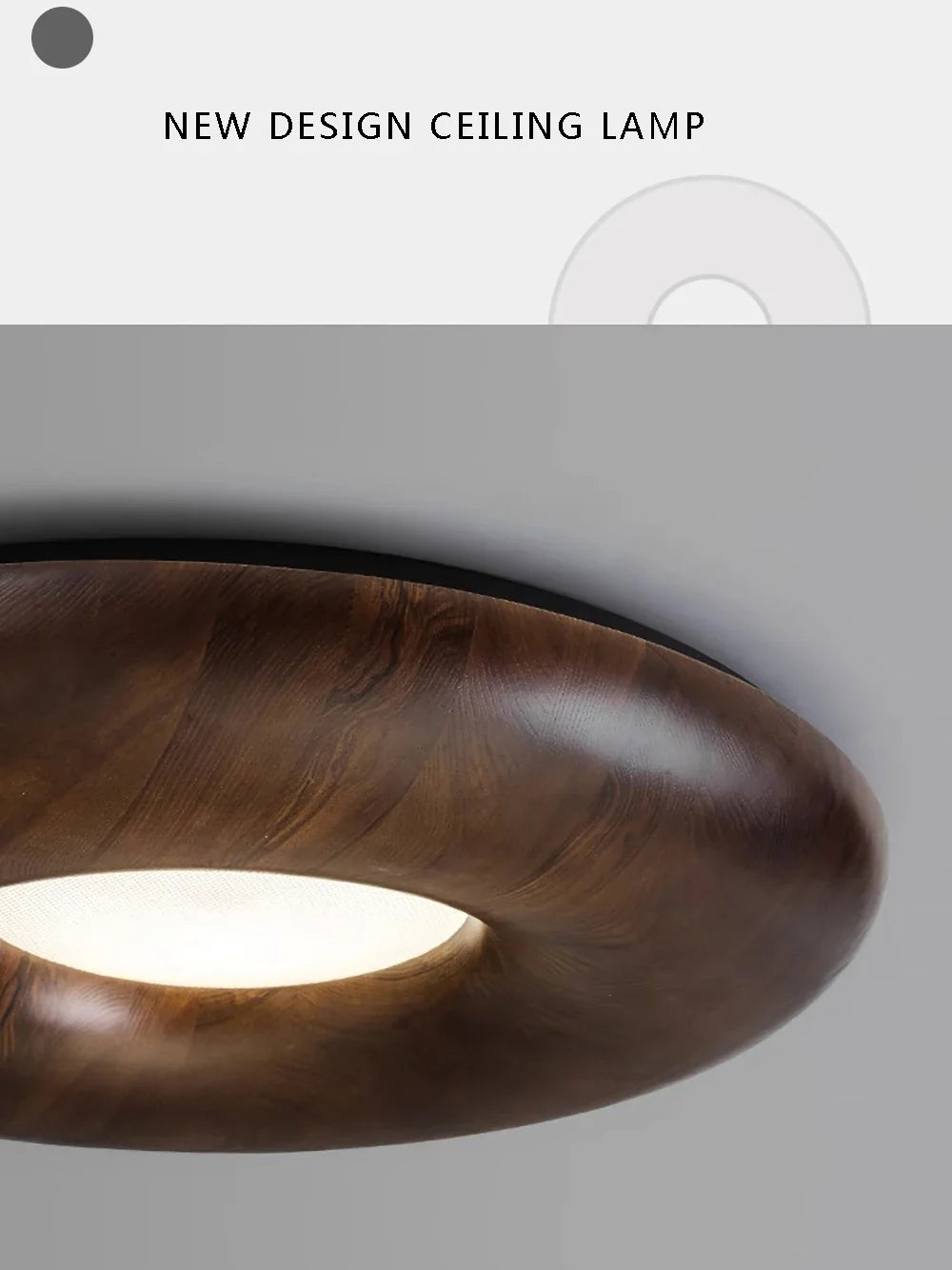 Plafonnier — LED design rétro moderne en bois grand lustre
