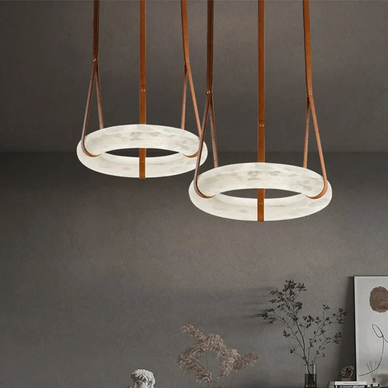 Lustre — Circulaire en marbre LED de luxe suspendu