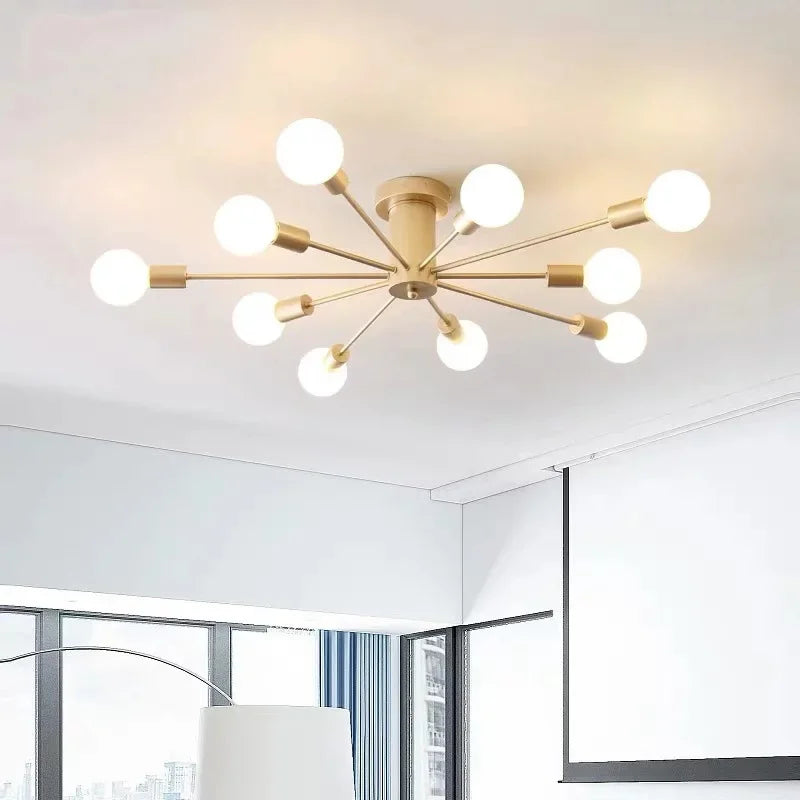Plafonnier Moderne Créatif LED Lustre Spoutnik Lumière Semi-intégré Nordique Décor À La Maison Luminaires pour Chambre Salon Élias Mirage - Simplicité du Design & Décor Raffiné