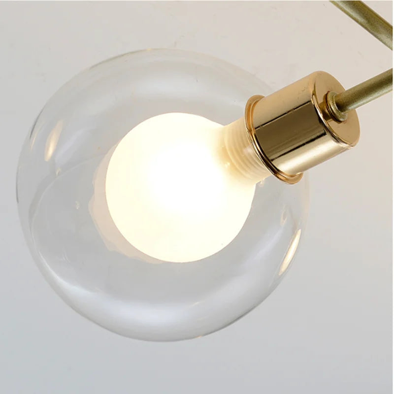 Plafonnier — Boule de verre nordique or noir pour salon chambre Hall suspension lampe décor à la maison éclairage Lustres Luminaires