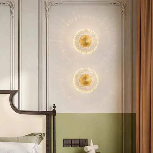 Applique murale — LED design en acrylique et laiton doré pour intérieur