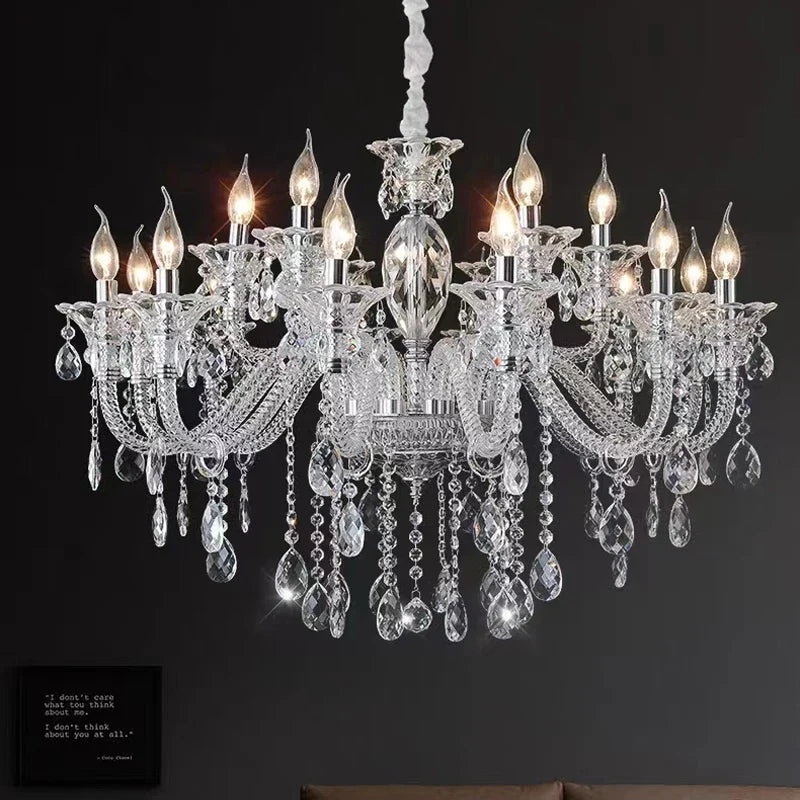 Lustre — Moderne en verre cristal pour espace de luxe