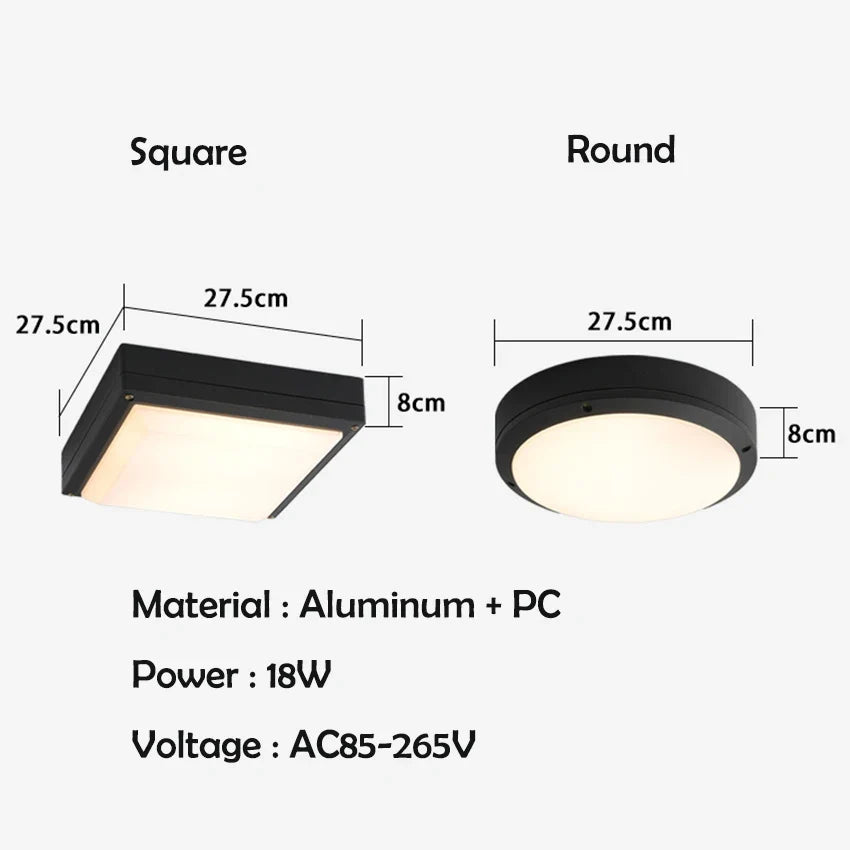 Plafonnier extérieur étanche pour éclairage de jardin et terrasse Célestin Courbe en Aluminium - Caractère & Élégance dans le Décor