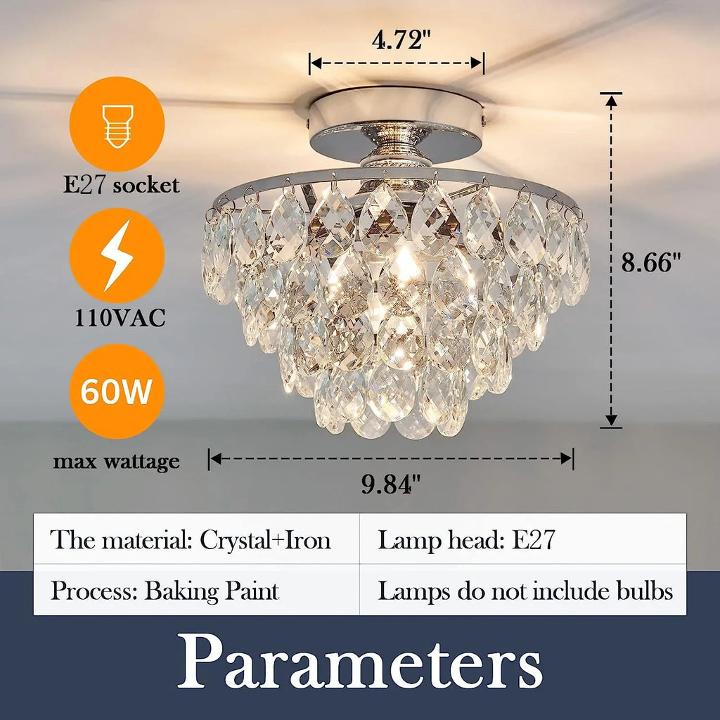 Plafonnier moderne en cristal pour intérieur élégant et raffiné Alix Résonance - Jeux de Reflets & Présence Raffinée