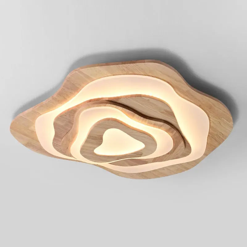 Plafonnier — LED en bois design nordique avec télécommande