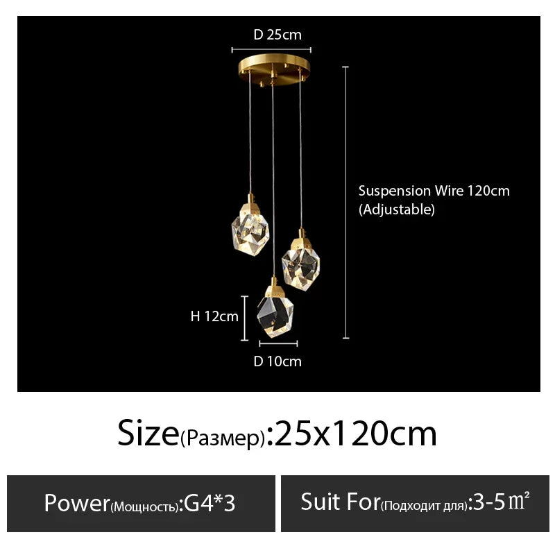 Lustre — En cristal de diamant de luxe escalier grand salon